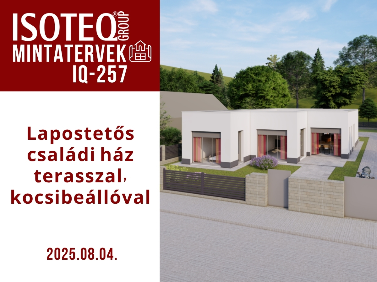 IsoteQ Mintatervek - IQ257 - Lapostetős családi ház terasszal ...